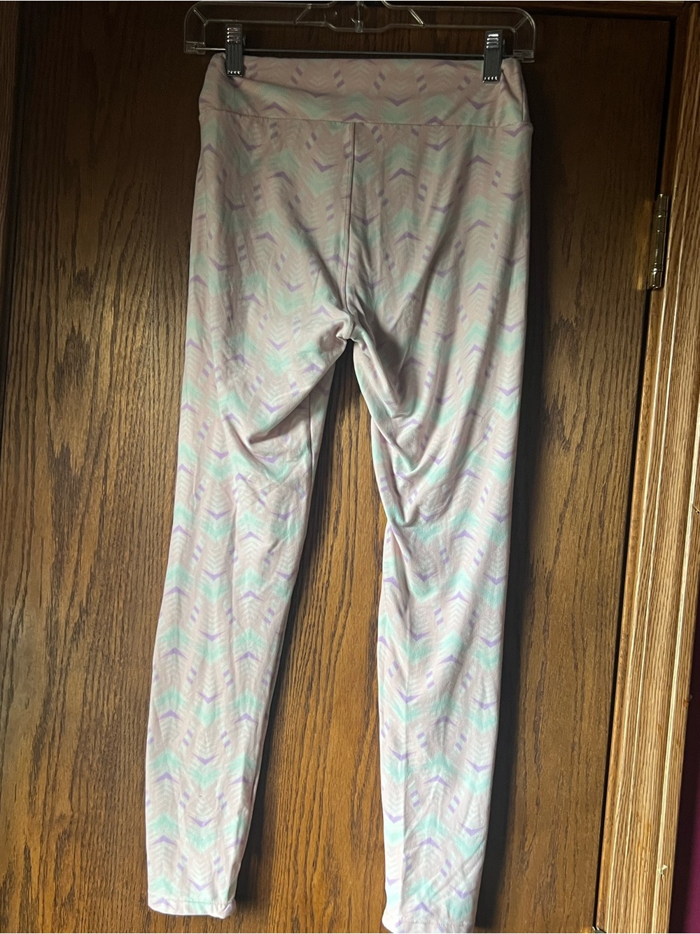 Kids Blue Patterned Stretch Leggings A4 - Picture 9 of 11